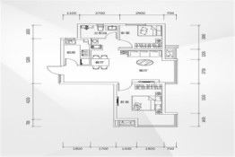 中瑞·凌空里2室2厅1厨1卫建面83.00㎡