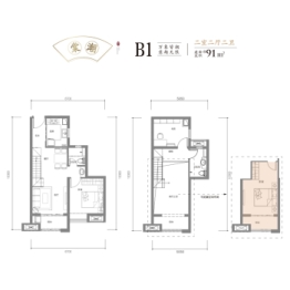 金地·城与城|棠境3室2厅1厨2卫建面91.00㎡