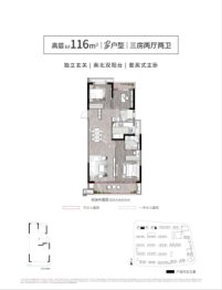 云湖尚府3室2厅1厨2卫建面116.00㎡