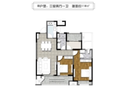 东兴璟峯3室2厅1厨2卫建面118.00㎡