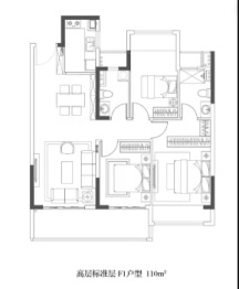 东原水沐·印长江3室2厅1厨2卫建面110.00㎡