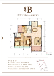 融华·盛世华庭3室2厅1厨2卫建面95.59㎡