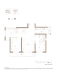 建面约109平米D2户型