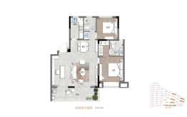 中铁·佰和佰樂2室2厅1厨2卫建面97.0㎡