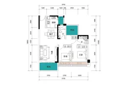 圣惠丽景2室2厅1厨2卫建面93.84㎡