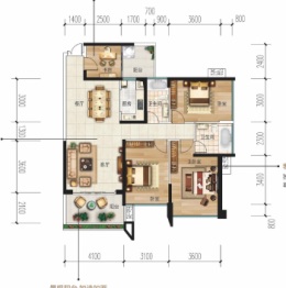 亿家·龙景天际4室2厅2卫建面119.68㎡