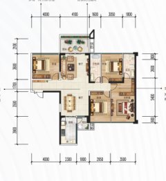 亿家·龙景天际4室2厅2卫建面124.85㎡