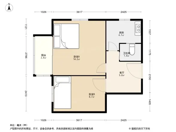 北沙滩6号院户型图