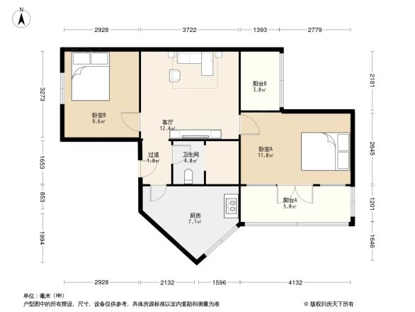苹果园三区户型图