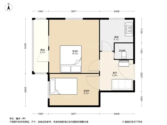 北沙滩6号院户型图
