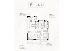 华润悦府3室2厅1厨2卫建面126.0㎡