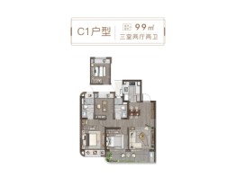 山河九里3室2厅1厨2卫建面99.00㎡