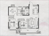 3室2厅1卫1厨， 建面103.00平米
