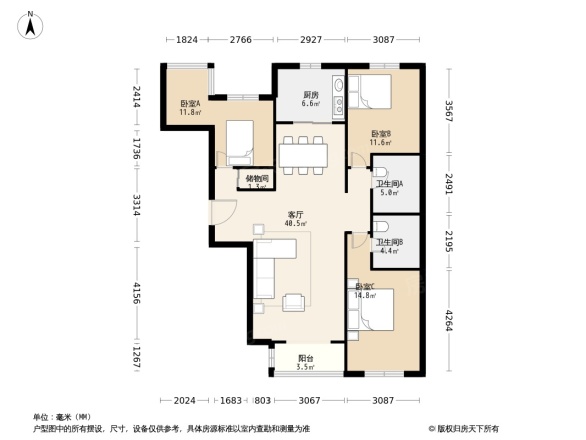 北京国韵村户型图图片