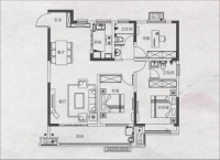 3室2厅2卫1厨， 建面123.00平米