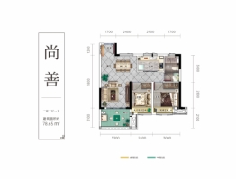 利川天纵·云溪谷2室2厅1厨1卫建面78.65㎡