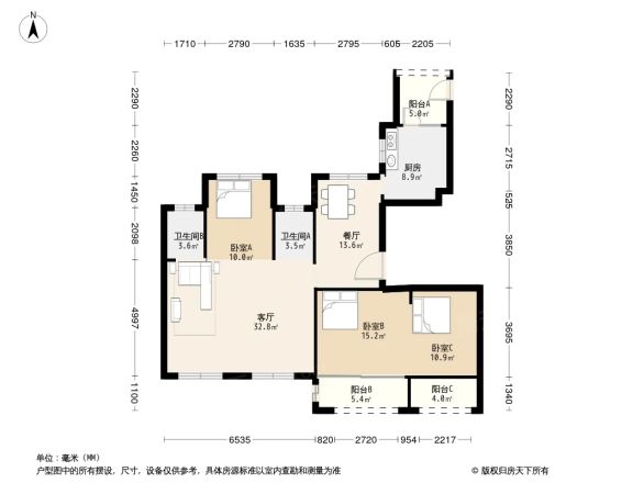 中梁滨江壹号户型图
