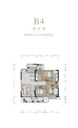云锦安缦4室2厅1厨2卫建面117.0㎡