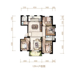 光伸玺樾3室2厅1厨2卫建面129.00㎡