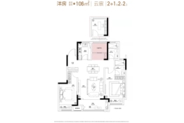 新城·路劲西岸时光3室2厅1厨2卫建面106.00㎡