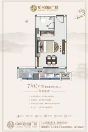 中央财富广场1室1厅1厨1卫建面54.04㎡