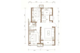 荣望府2室2厅1厨1卫建面85.00㎡