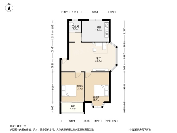 钢城花园三村户型图