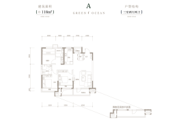 华发绿洋湾3室2厅1厨2卫建面118.00㎡