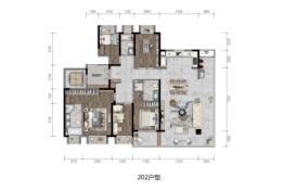 朝朝暮暮5室2厅1厨3卫建面202.00㎡