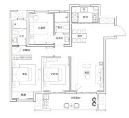 中弘·珑望3室2厅1厨2卫建面119.00㎡