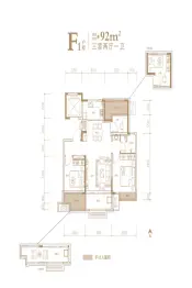 天鸿·万象3室2厅1厨1卫建面92.00㎡