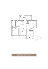 申泰新城3室2厅1厨2卫建面105.70㎡