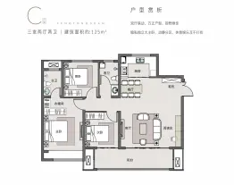 瑞江·凤桐山3室2厅1厨2卫建面125.00㎡