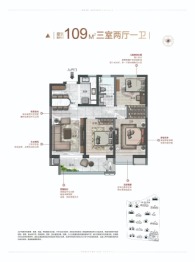 盛悦天宸3室2厅1厨1卫建面109.00㎡