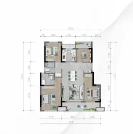 金地格林云上4室2厅1厨2卫建面105.00㎡