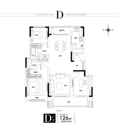 上坤·云湖壹号3室2厅1厨2卫建面126.00㎡