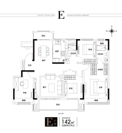 上坤·云湖壹号4室2厅1厨2卫建面142.00㎡