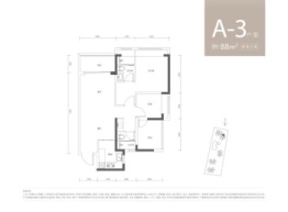 电建洺悦鹏著2室2厅1厨2卫建面88.00㎡