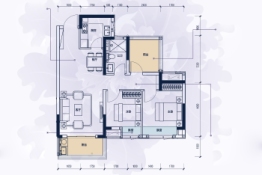 中交紫薇春晓2室2厅1厨1卫建面78.00㎡