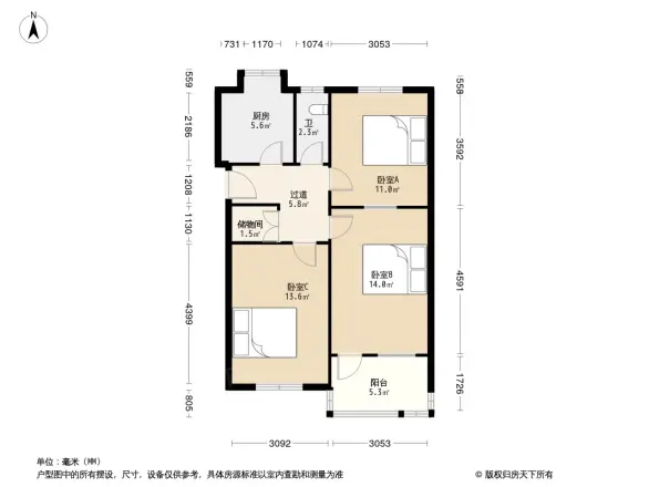 工业南路小鸭宿舍户型图