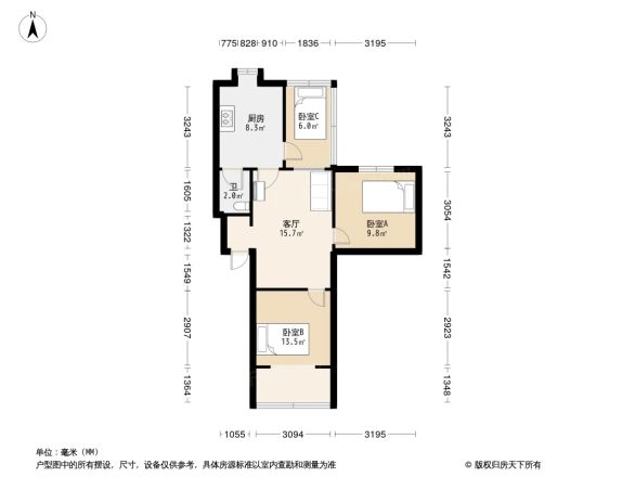 肿瘤医院宿舍户型图