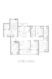 万科 燕语光年4室2厅1厨2卫建面130.00㎡