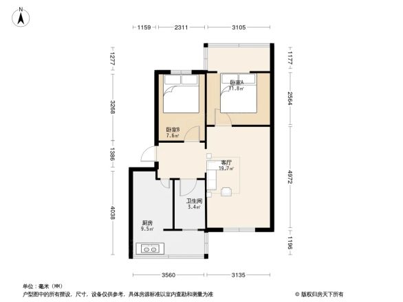 肿瘤医院宿舍户型图