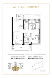 武夷·时代天越3室2厅1厨2卫建面89.00㎡