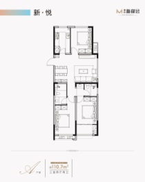 潍坊新都会3室2厅1厨2卫建面110.70㎡