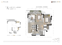 寻光沙磁3室2厅1厨1卫建面85.11㎡