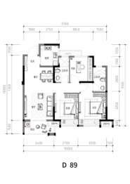 鸿翔宝龙北宸里3室2厅1厨2卫建面89.00㎡