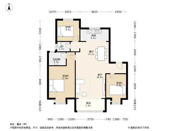 临沂银丰公馆户型图