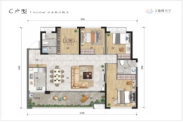 天翊.逸璟天下4室2厅1厨2卫建面125.00㎡