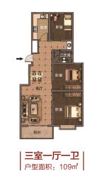 金馨园3室1厅1厨1卫建面109.00㎡